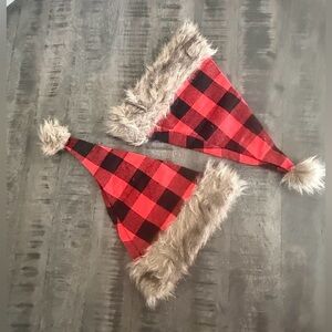 Cozy Plaid Kids Hat with Faux Fur Trim